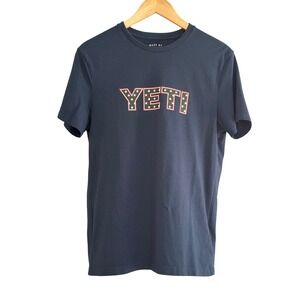 YETI Stars & Stripes Navy Blue T-Shirt Mens Small‎ Graphic Logo Tee